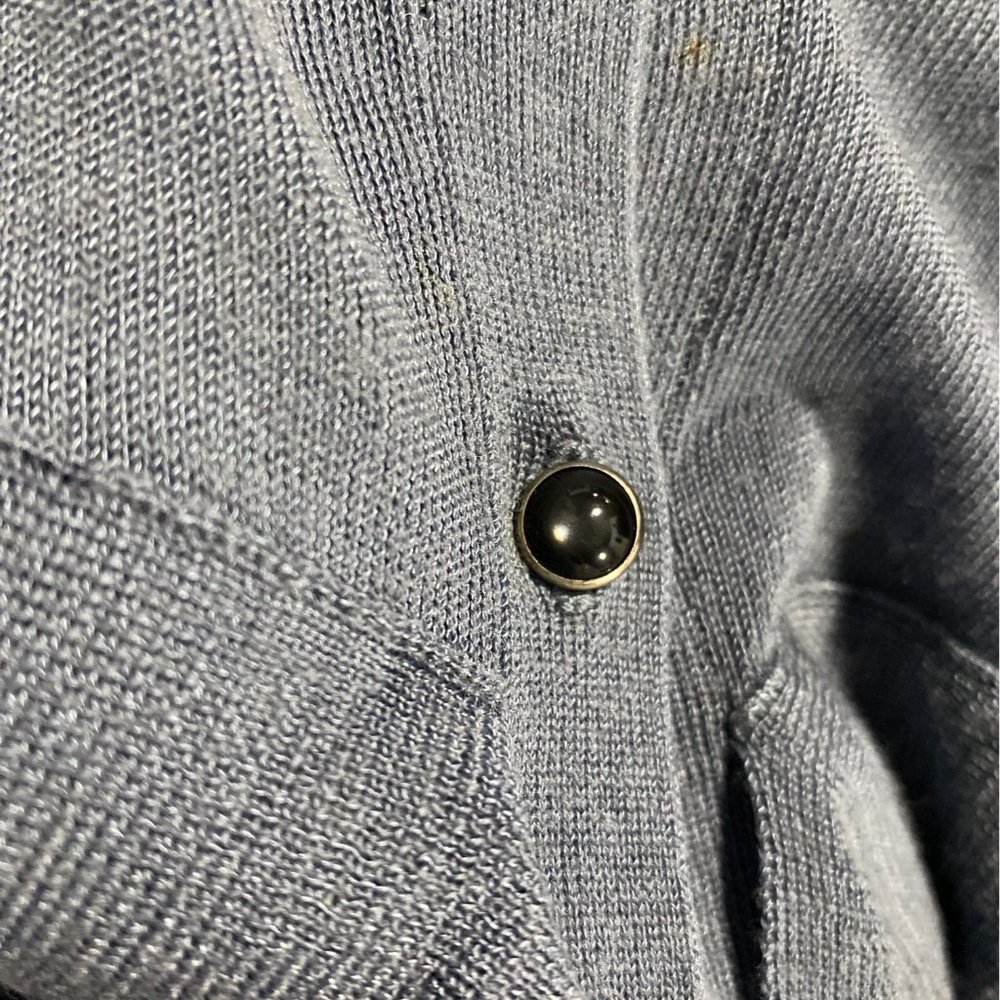 Ann Taylor‎ S Cardigan Sweater Solid Dusty Blue Color Button Down Front 3/4 SL - Picture 6 of 8